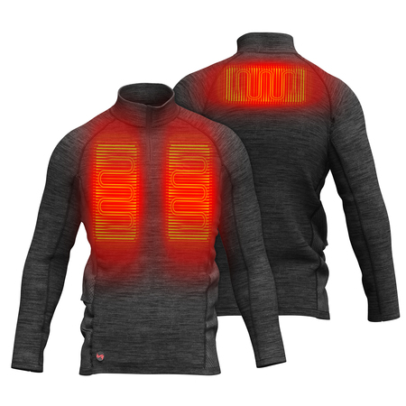 MOBILE WARMING Men's Black Heated Baselayer Shirt, Bluetooth, 3X, 7.4V MWMT12010720